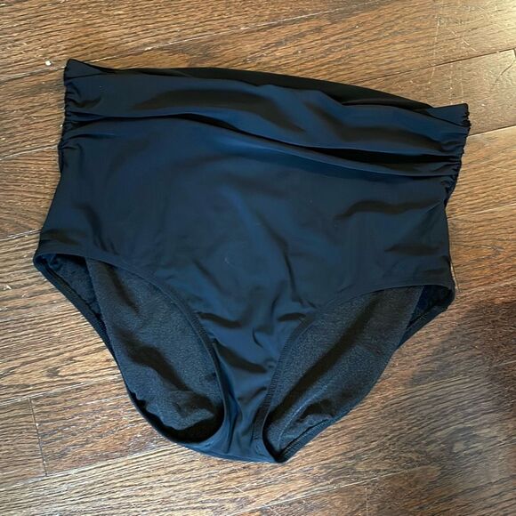 Ann Cole Lands End Profile‎ Womens Set of 3 Bikini Bottom Black Blue Size 20W - Picture 2 of 8